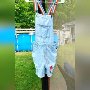 Rainbow Pride denim short tails size extra small